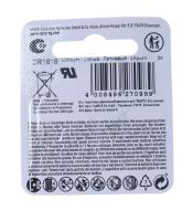 CR1616  3 0V-55MAH LITIUM KNOPFZELLE 16X1 6MM PASSEND FÜR VARTA ELECTRONICS