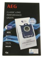 GR201S  STAUBBEUTEL AEG CLASSIC LONG PERFORMANCE 4 STÜCK (ersetzt: #H833729 EL117MN 12 BAGS - 4300505) 9001684746